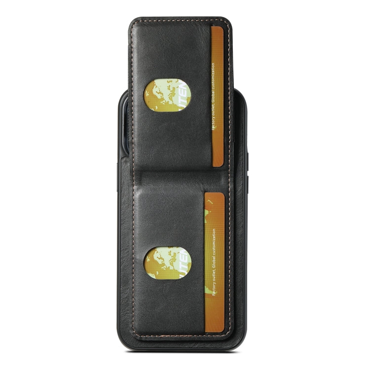 For iPhone 15 Pro Max Suteni H03 Oil Wax Leather Wallet Stand Back Phone Case(Black) - iPhone 15 Pro Max Cases by Suteni | Online Shopping South Africa | PMC Jewellery | Buy Now Pay Later Mobicred