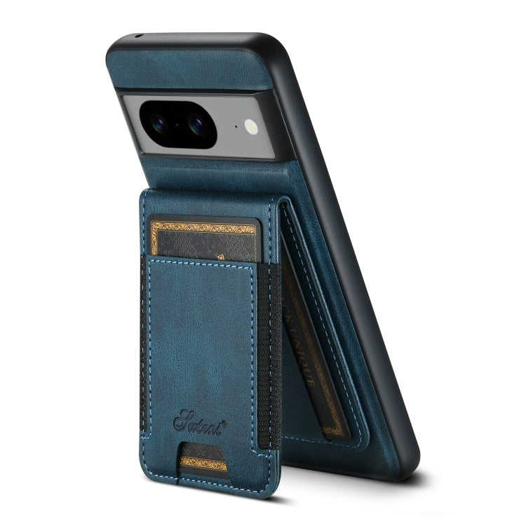 For Google Pixel 8 Pro Suteni H17 Oil Eax Leather Detachable Wallet Phone Case(Blue) - Google Cases by Suteni | Online Shopping South Africa | PMC Jewellery | Buy Now Pay Later Mobicred