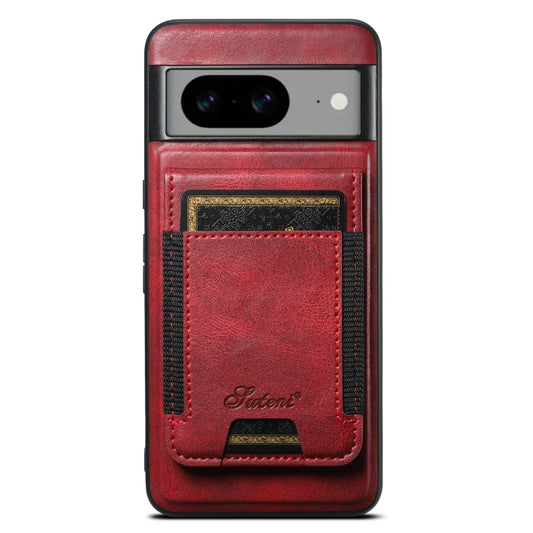 For Google Pixel 8 Suteni H17 Oil Eax Leather Detachable Wallet Phone Case(Red) - Google Cases by Suteni | Online Shopping South Africa | PMC Jewellery | Buy Now Pay Later Mobicred