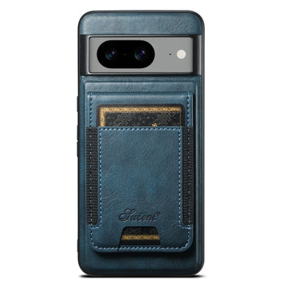 For Google Pixel 8 Suteni H17 Oil Eax Leather Detachable Wallet Phone Case(Blue) - Google Cases by Suteni | Online Shopping South Africa | PMC Jewellery | Buy Now Pay Later Mobicred