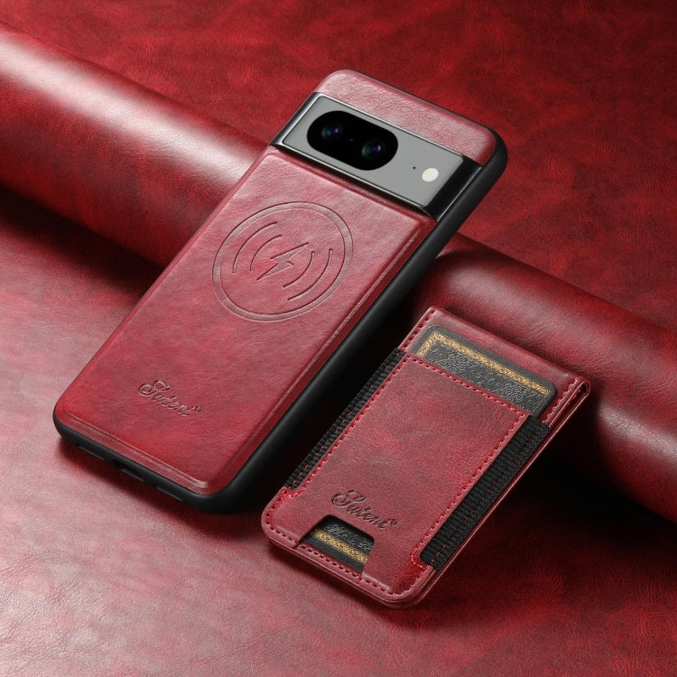 For Google Pixel 7a Suteni H17 Oil Eax Leather Detachable Wallet Phone Case(Red) - Google Cases by Suteni | Online Shopping South Africa | PMC Jewellery | Buy Now Pay Later Mobicred