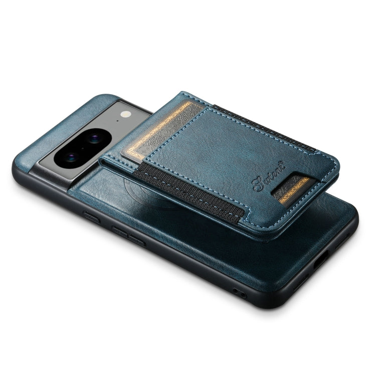 For Google Pixel 7a Suteni H17 Oil Eax Leather Detachable Wallet Phone Case(Blue) - Google Cases by Suteni | Online Shopping South Africa | PMC Jewellery | Buy Now Pay Later Mobicred