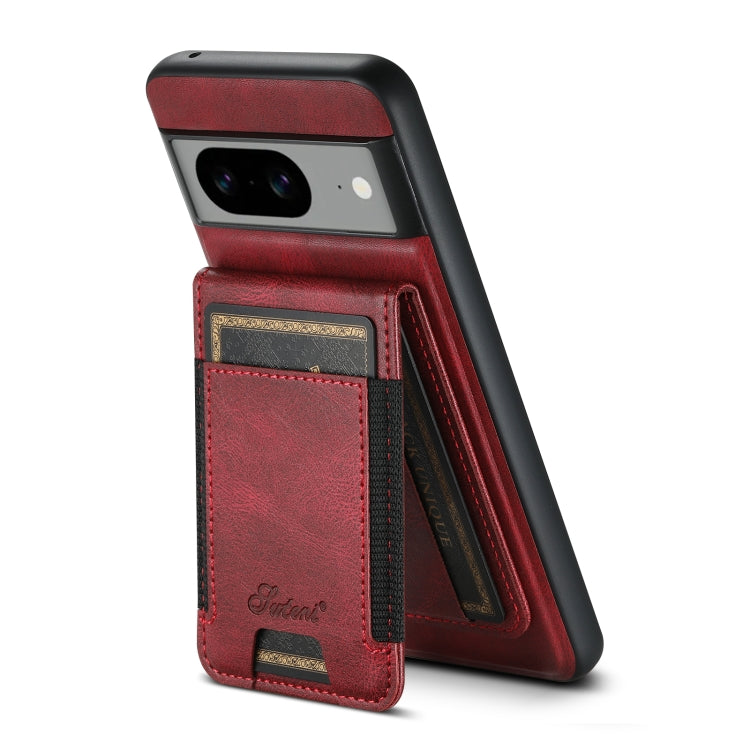 For Google Pixel 6a Suteni H17 Oil Eax Leather Detachable Wallet Phone Case(Red) - Google Cases by Suteni | Online Shopping South Africa | PMC Jewellery | Buy Now Pay Later Mobicred