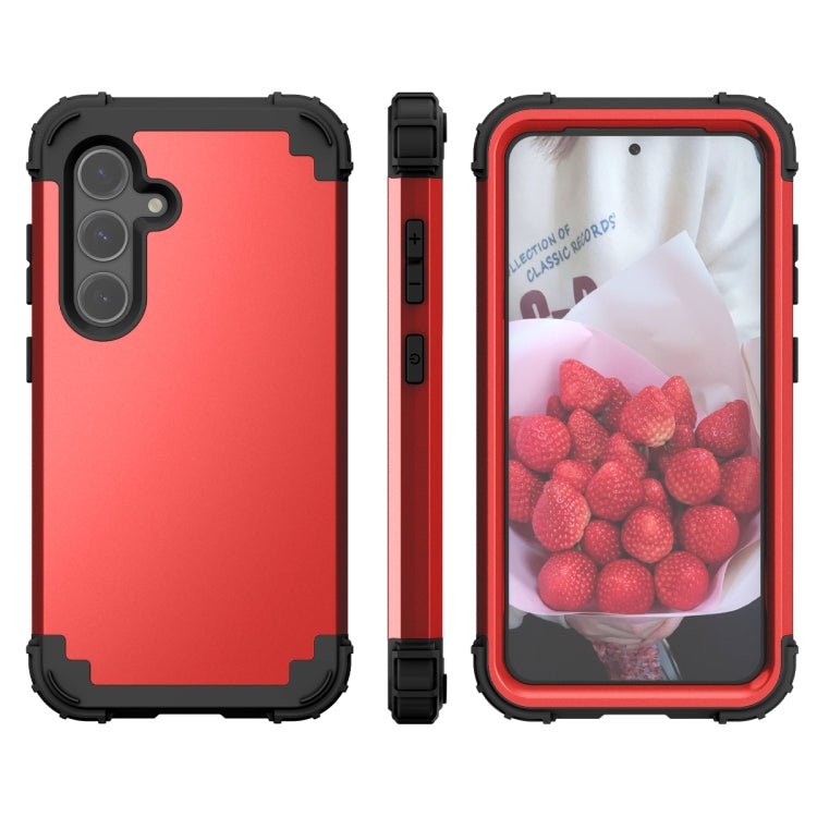 For Samsung Galaxy S24+ 5G 3 in 1 Silicone Hybrid PC Shockproof Phone Case(Red) - Galaxy S24+ 5G Cases by PMC Jewellery | Online Shopping South Africa | PMC Jewellery