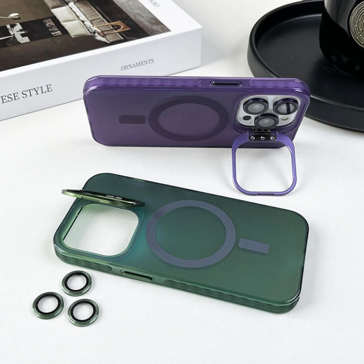 For iPhone 14 Pro MagSafe Lens Holder PC Hybrid TPU Phone Case(Pink) - iPhone 14 Pro Cases by PMC TechLife | Online Shopping South Africa | PMC TechLife