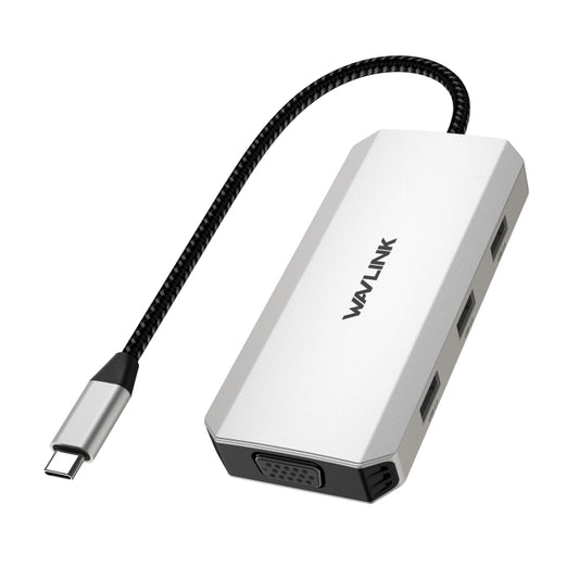 WAVLINK WL-UMD307 Type-C to 2DP + 4K HD + VGA + 3 x USB2.0 HUB Docking Station - USB HUB by WAVLINK | Online Shopping South Africa | PMC Jewellery | Buy Now Pay Later Mobicred