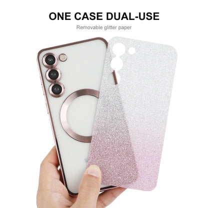 For Samsung Galaxy S24+ 5G ENKAY Hat-Prince Magnetic Glitter Plated TPU Phone Case with Lens Film(Silver) - Galaxy S24+ 5G Cases by ENKAY | Online Shopping South Africa | PMC Jewellery | Buy Now Pay Later Mobicred