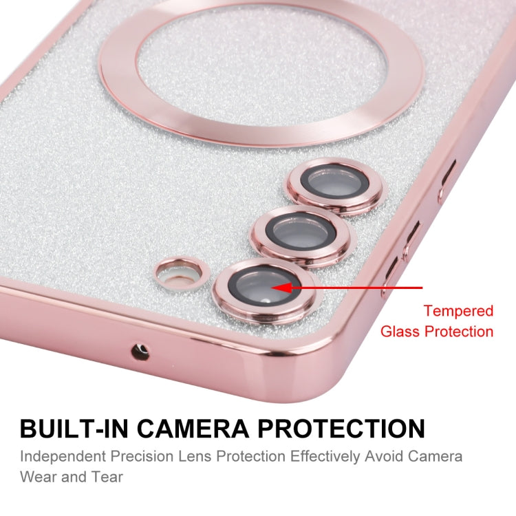 For Samsung Galaxy S24+ 5G ENKAY Hat-Prince Magnetic Glitter Plated TPU Phone Case with Lens Film(Silver) - Galaxy S24+ 5G Cases by ENKAY | Online Shopping South Africa | PMC Jewellery | Buy Now Pay Later Mobicred