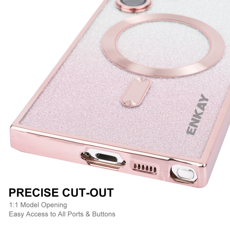 For Samsung Galaxy S24 Ultra 5G ENKAY Hat-Prince Magnetic Glitter Plated TPU Phone Case with Lens Film(Golden) - Galaxy Phone Cases by ENKAY | Online Shopping South Africa | PMC Jewellery | Buy Now Pay Later Mobicred