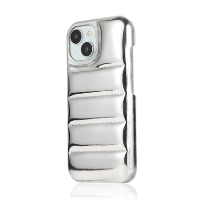 For iPhone 15 Pro Max Laser Aurora Down Jacket All-inclusive Phone Case(Silver) - iPhone 15 Pro Max Cases by PMC Jewellery | Online Shopping South Africa | PMC Jewellery | Buy Now Pay Later Mobicred