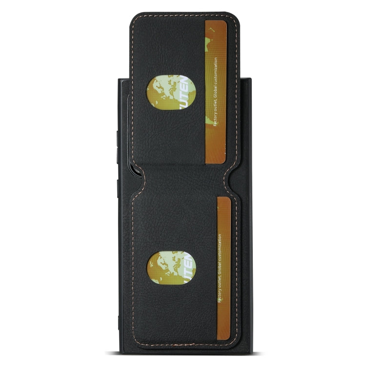 For Samsung Galaxy S24 Ultra 5G Suteni H02 Litchi Leather Card Wallet Stand Back Phone Case(Black) - Galaxy S24 Ultra 5G Cases by Suteni | Online Shopping South Africa | PMC Jewellery | Buy Now Pay Later Mobicred