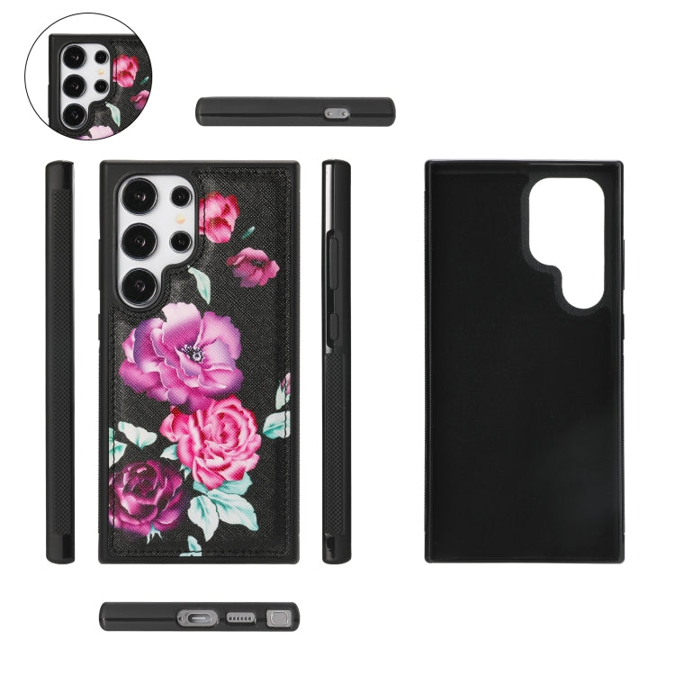 For Samsung Galaxy S24+ 5G Flower Multi-functional Crossbody Zipper Wallet Leather Phone Case(Black) - Galaxy S24+ 5G Cases by PMC Jewellery | Online Shopping South Africa | PMC Jewellery | Buy Now Pay Later Mobicred