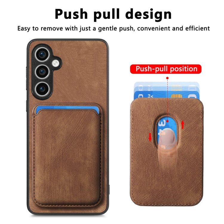 For Samsung Galaxy S23 FE 5G Retro Leather Card Bag Magnetic Phone Case(Brown) - Galaxy S23 FE 5G Cases by PMC Jewellery | Online Shopping South Africa | PMC Jewellery