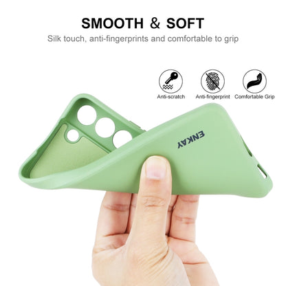 For Samsung Galaxy S25 5G ENKAY Liquid Silicone Soft Shockproof Phone Case(Light Green) - Galaxy S25 5G Cases by ENKAY | Online Shopping South Africa | PMC Jewellery | Buy Now Pay Later Mobicred