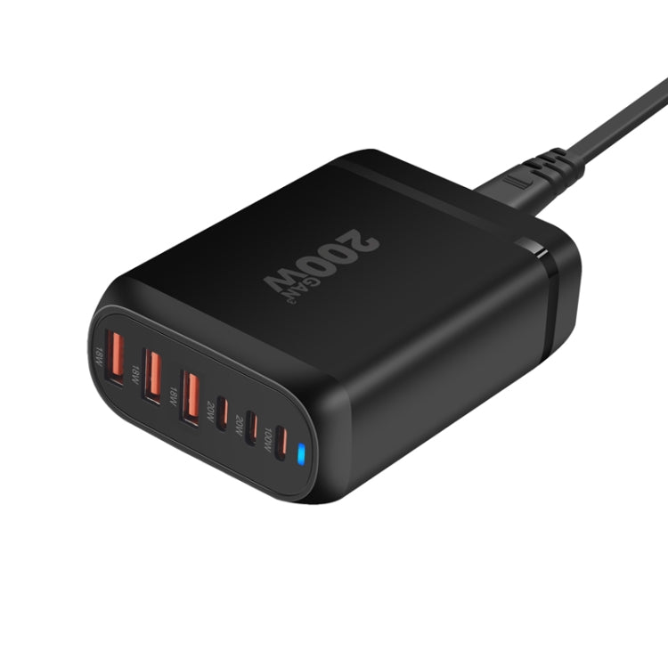 GaN PD100W Type-C x 3 + USB x 3 Multi Port Laptop Adapter, Plug Size:US Plug - Universal Power Adapter by PMC Jewellery | Online Shopping South Africa | PMC Jewellery | Buy Now Pay Later Mobicred