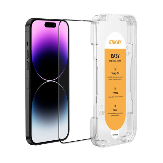 For iPhone 14 Pro Max ENKAY Easy Install High Alumina Silicon Full Glass Film - iPhone 14 Pro Max Tempered Glass by ENKAY | Online Shopping South Africa | PMC Jewellery | Buy Now Pay Later Mobicred