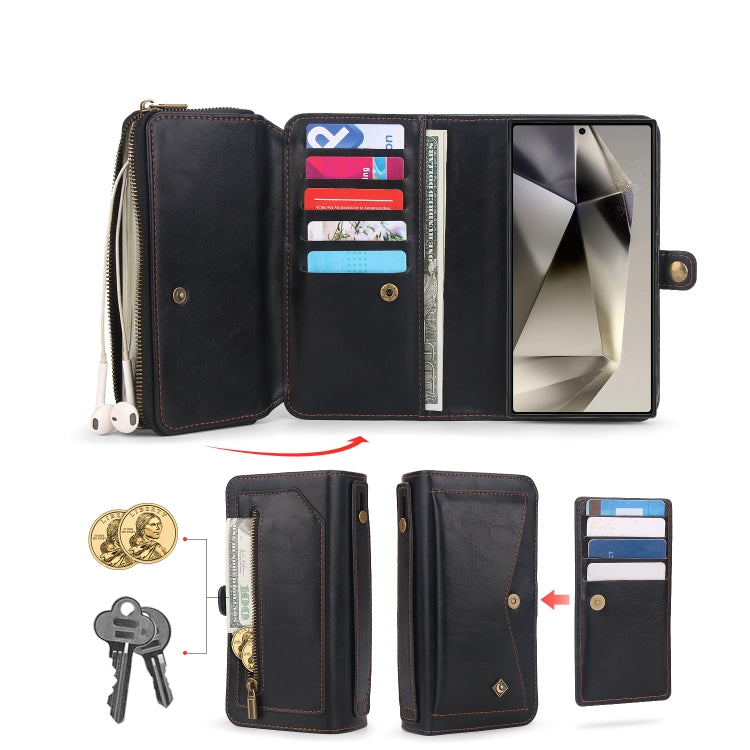 For Samsung Galaxy S24 5G Multi-functional Zipper Wallet Leather Phone Case(Black) - Galaxy S24 5G Cases by PMC Jewellery | Online Shopping South Africa | PMC Jewellery | Buy Now Pay Later Mobicred