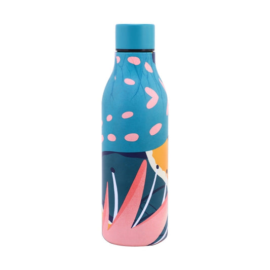 JUNSUNMAY Geometric Patterns Coating 304 Stainless Steel  550ml Water Vacuum Bottle(Blue) - Vacuum Thermoses & Cups by JUNSUNMAY | Online Shopping South Africa | PMC Jewellery | Buy Now Pay Later Mobicred