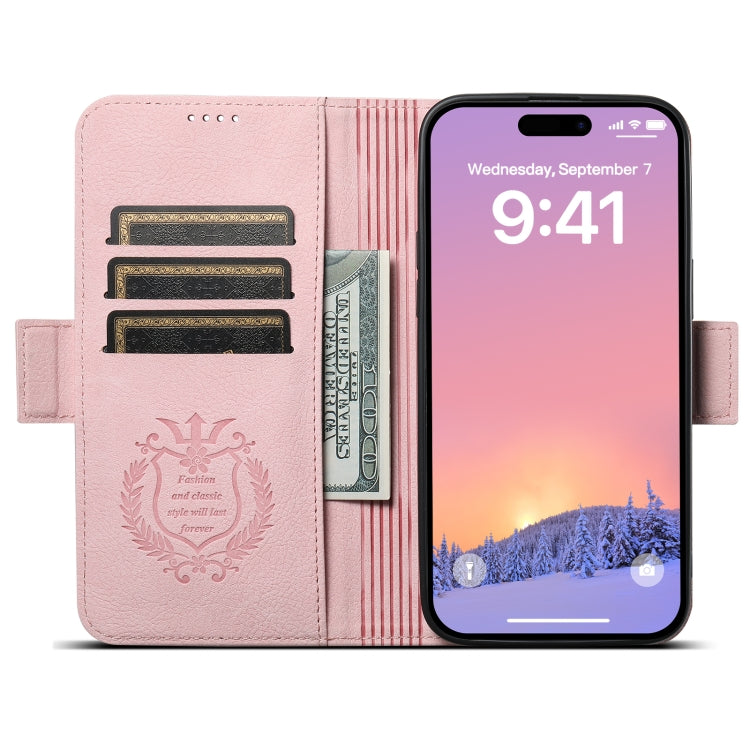 For iPhone 12 Pro Max SUTENI J07 Multifunctional Horizontal Flip Magsafe Leather Phone Case(Pink) - iPhone 12 Pro Max Cases by Suteni | Online Shopping South Africa | PMC Jewellery | Buy Now Pay Later Mobicred