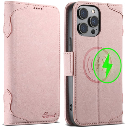 For iPhone 13 Pro Max SUTENI J07 Multifunctional Horizontal Flip Magsafe Leather Phone Case(Pink) - iPhone 13 Pro Max Cases by Suteni | Online Shopping South Africa | PMC Jewellery | Buy Now Pay Later Mobicred