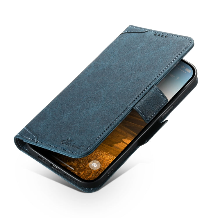 For iPhone 14 SUTENI J07 Multifunctional Horizontal Flip Magsafe Leather Phone Case(Blue) - iPhone 14 Cases by Suteni | Online Shopping South Africa | PMC Jewellery | Buy Now Pay Later Mobicred