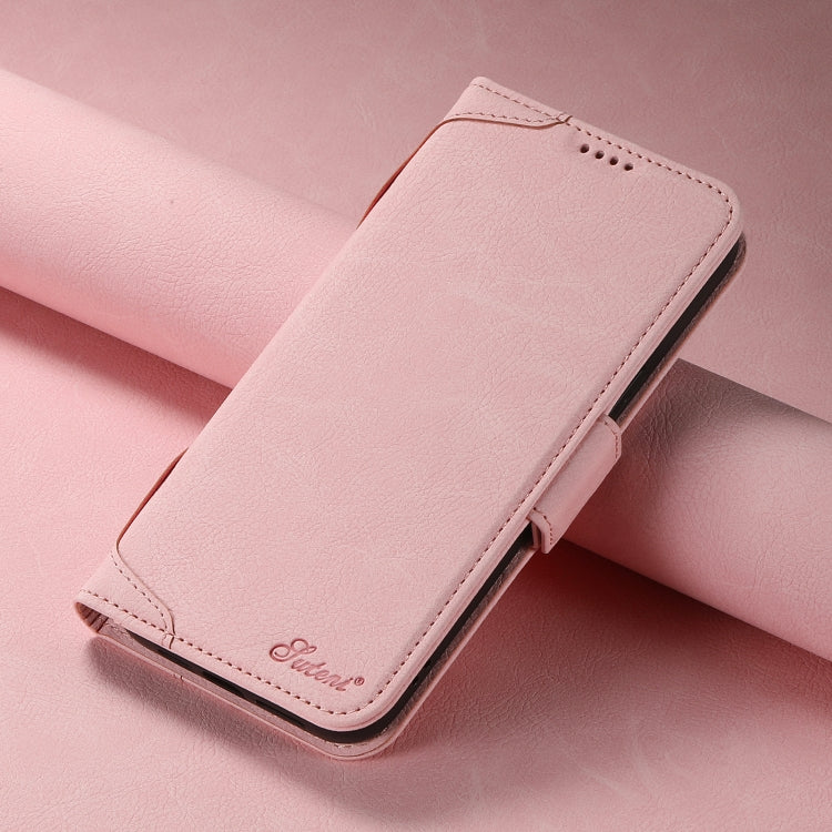 For iPhone 14 Pro Max SUTENI J07 Multifunctional Horizontal Flip Magsafe Leather Phone Case(Pink) - iPhone 14 Pro Max Cases by Suteni | Online Shopping South Africa | PMC Jewellery | Buy Now Pay Later Mobicred