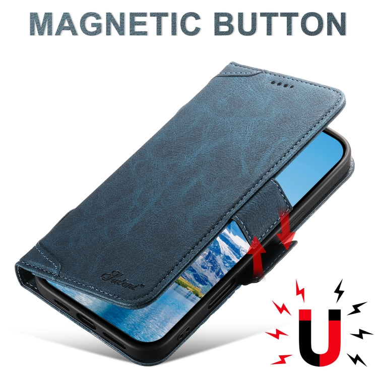 For iPhone 16 Plus SUTENI J07 Multifunctional Horizontal Flip Magsafe Leather Phone Case(Blue) - iPhone 16 Plus Cases by Suteni | Online Shopping South Africa | PMC Jewellery | Buy Now Pay Later Mobicred