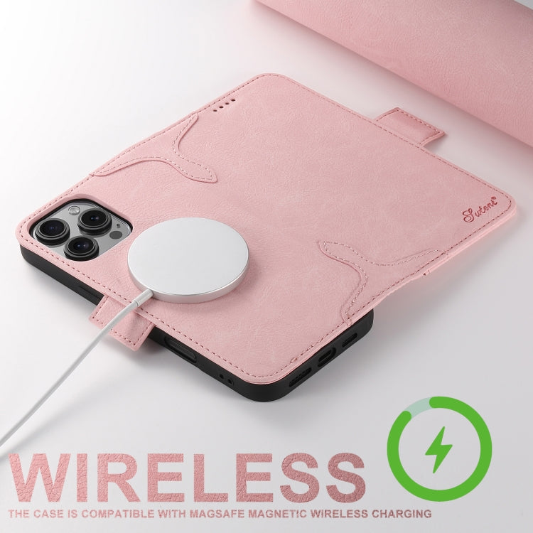 For iPhone 16 Plus SUTENI J07 Multifunctional Horizontal Flip Magsafe Leather Phone Case(Pink) - iPhone 16 Plus Cases by Suteni | Online Shopping South Africa | PMC Jewellery | Buy Now Pay Later Mobicred