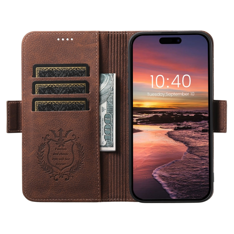 For iPhone 16 Pro Max SUTENI J07 Multifunctional Horizontal Flip Magsafe Leather Phone Case(Brown) - iPhone 16 Pro Max Cases by Suteni | Online Shopping South Africa | PMC Jewellery | Buy Now Pay Later Mobicred