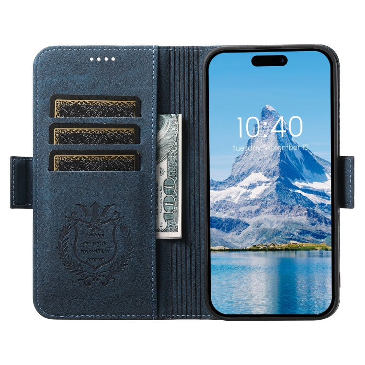 For iPhone 16 Pro Max SUTENI J07 Multifunctional Horizontal Flip Magsafe Leather Phone Case(Blue) - iPhone 16 Pro Max Cases by Suteni | Online Shopping South Africa | PMC Jewellery | Buy Now Pay Later Mobicred