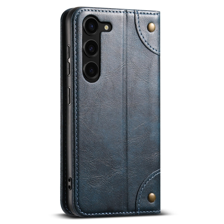 For Samsung Galaxy S24 5G Suteni Baroque Calf Texture Buckle Wallet Leather Phone Case(Blue) - Galaxy S24 5G Cases by Suteni | Online Shopping South Africa | PMC Jewellery | Buy Now Pay Later Mobicred