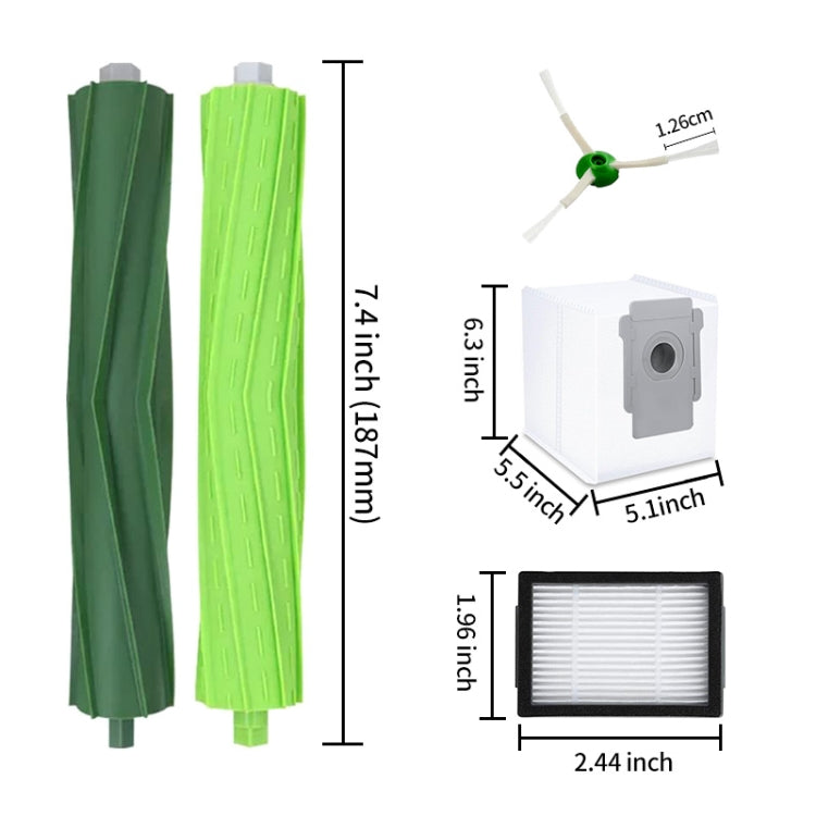 JUNSUNMAY 9pcs For iRobot E5 / E6 Replacement Roller Brushes Side Brushes Clean Filters Vacuum Bags - For iRobot Accessories by JUNSUNMAY | Online Shopping South Africa | PMC TechLife | Buy Now Pay Later Mobicred
