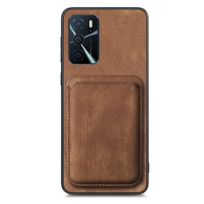 For OPPO A58 4G Retro Leather Card Bag Magnetic Phone Case(Brown) - OPPO Cases by PMC Jewellery | Online Shopping South Africa | PMC Jewellery | Buy Now Pay Later Mobicred