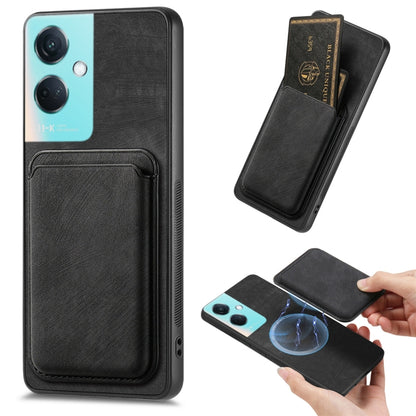 For OPPO K11 5G Retro Leather Card Bag Magnetic Phone Case(Black) - OPPO Cases by PMC Jewellery | Online Shopping South Africa | PMC Jewellery | Buy Now Pay Later Mobicred