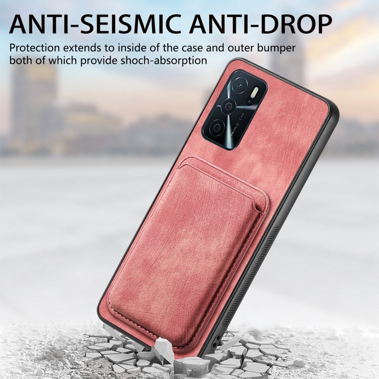 For OPPO Reno10 Pro Global Retro Leather Card Bag Magnetic Phone Case(Pink) - OPPO Cases by PMC Jewellery | Online Shopping South Africa | PMC Jewellery | Buy Now Pay Later Mobicred