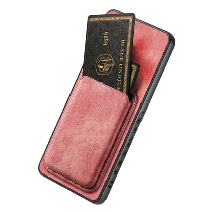 For OPPO Reno10 Pro+ Retro Leather Card Bag Magnetic Phone Case(Pink) - OPPO Cases by PMC Jewellery | Online Shopping South Africa | PMC Jewellery | Buy Now Pay Later Mobicred