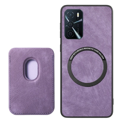 For OPPO Reno10 Pro+ Retro Leather Card Bag Magnetic Phone Case(Purple) - OPPO Cases by PMC Jewellery | Online Shopping South Africa | PMC Jewellery | Buy Now Pay Later Mobicred