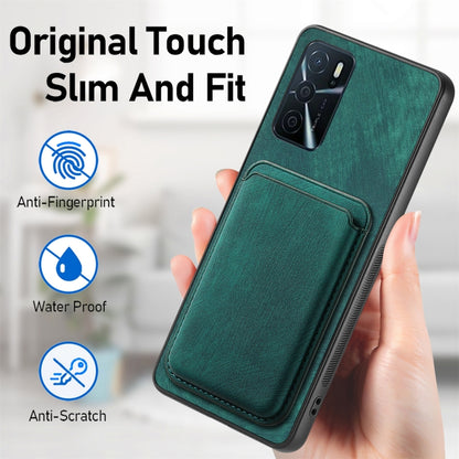 For OPPO Reno8 T 5G Retro Leather Card Bag Magnetic Phone Case(Green) - OPPO Cases by PMC Jewellery | Online Shopping South Africa | PMC Jewellery | Buy Now Pay Later Mobicred