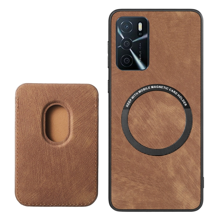 For OPPO Reno9 Pro+ 5G Retro Leather Card Bag Magnetic Phone Case(Brown) - OPPO Cases by PMC Jewellery | Online Shopping South Africa | PMC Jewellery | Buy Now Pay Later Mobicred