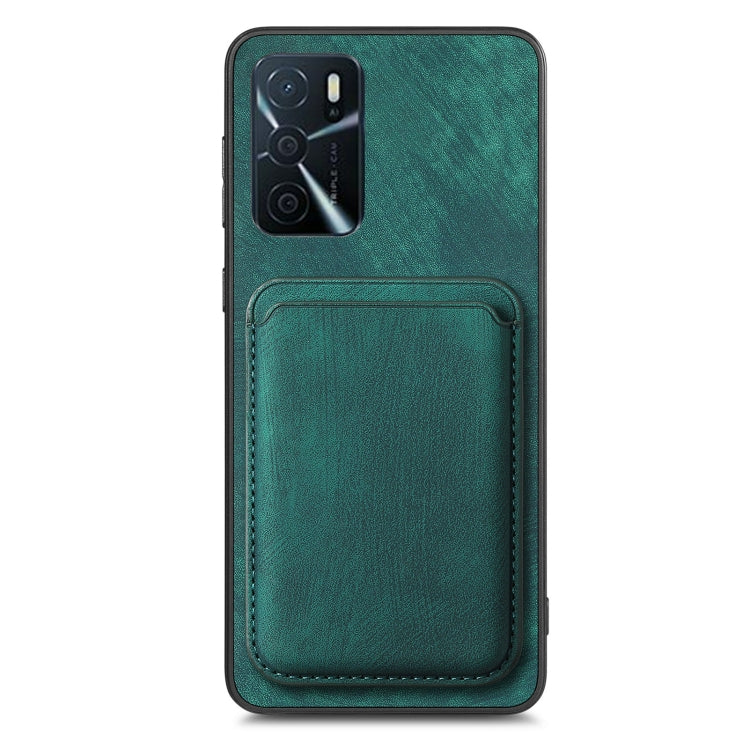 For OPPO A17K Retro Leather Card Bag Magnetic Phone Case(Green) - OPPO Cases by PMC TechLife | Online Shopping South Africa | PMC TechLife | Buy Now Pay Later Mobicred