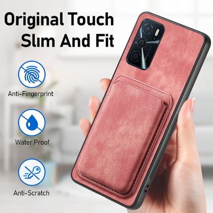 For OPPO Reno7 Pro 5G Retro Leather Card Bag Magnetic Phone Case(Pink) - OPPO Cases by PMC Jewellery | Online Shopping South Africa | PMC Jewellery | Buy Now Pay Later Mobicred