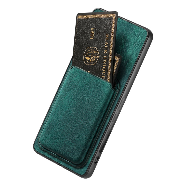 For OPPO Reno7 5G Retro Leather Card Bag Magnetic Phone Case(Green) - free shipping - PMC TechLife - Order now!