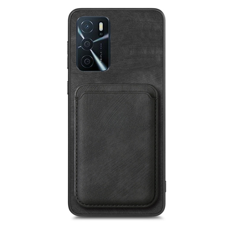 For OPPO F19 Pro Retro Leather Card Bag Magnetic Phone Case(Black) - OPPO Cases by PMC Jewellery | Online Shopping South Africa | PMC Jewellery | Buy Now Pay Later Mobicred