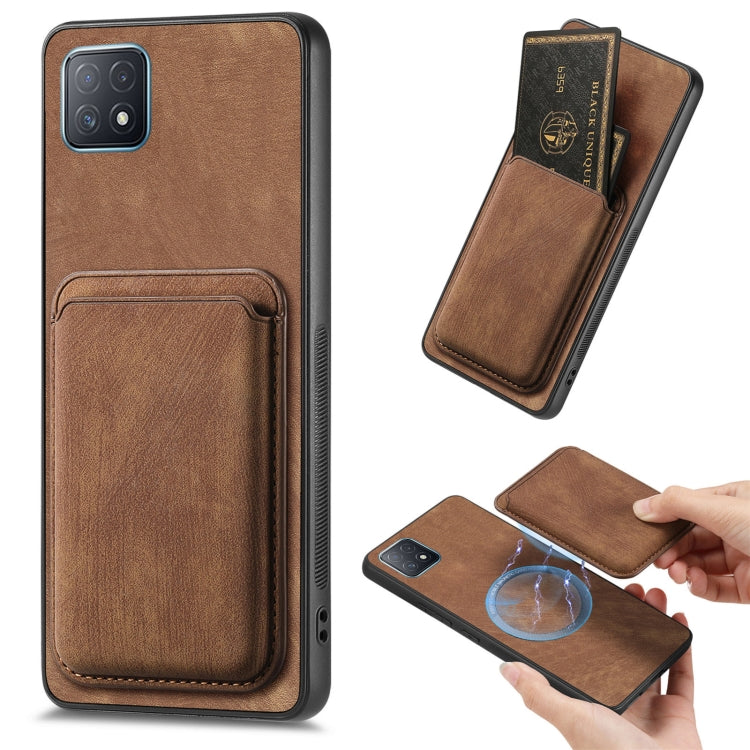 For OPPO A72 5G Retro Leather Card Bag Magnetic Phone Case(Brown) - OPPO Cases by PMC Jewellery | Online Shopping South Africa | PMC Jewellery | Buy Now Pay Later Mobicred