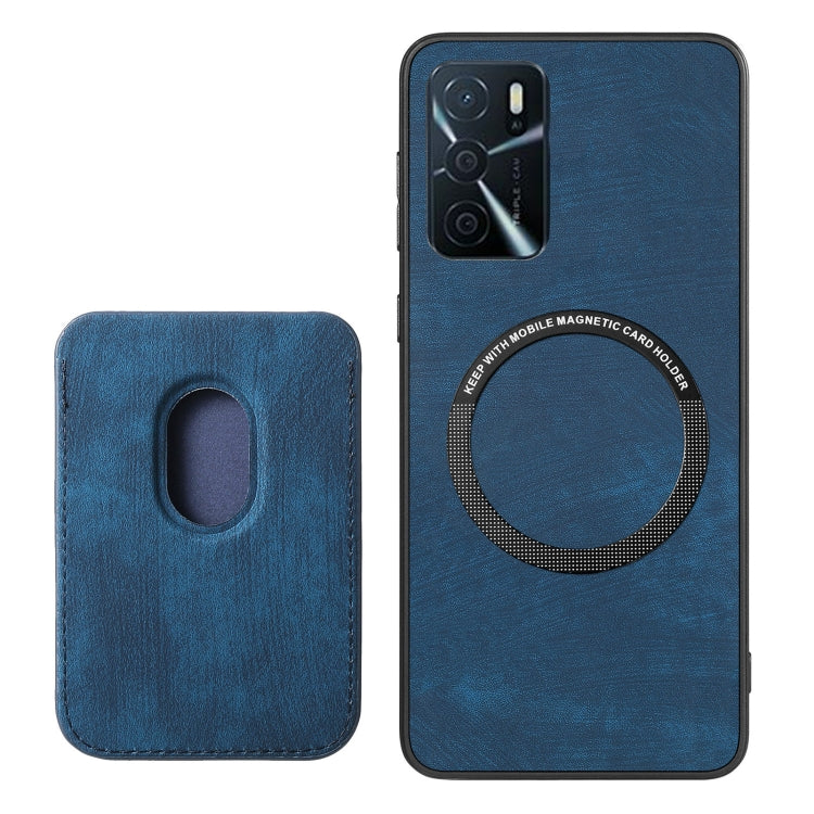 For OPPO A92S Retro Leather Card Bag Magnetic Phone Case(Blue) - OPPO Cases by PMC TechLife | Online Shopping South Africa | PMC TechLife | Buy Now Pay Later Mobicred