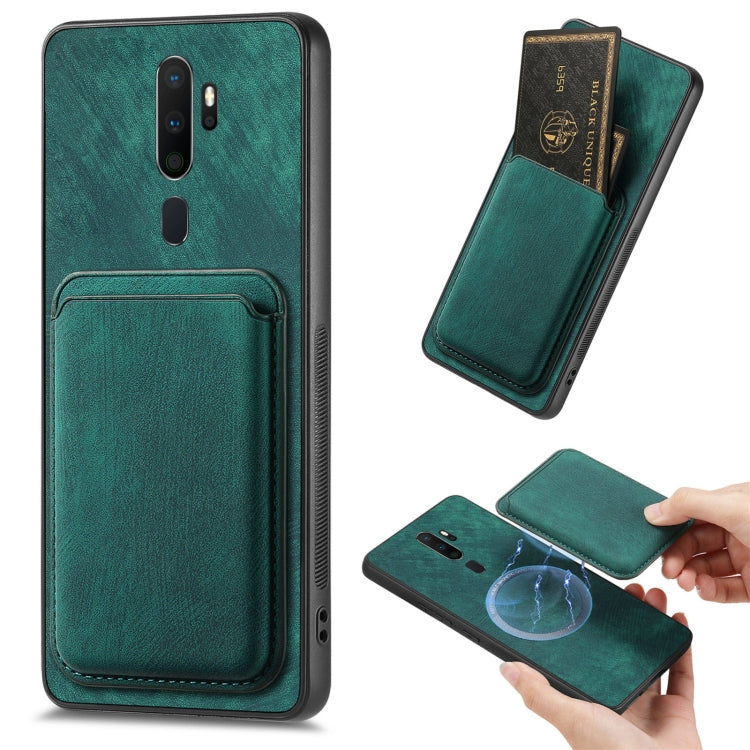 For OPPO A5 Retro Leather Card Bag Magnetic Phone Case(Green) - OPPO Cases by PMC Jewellery | Online Shopping South Africa | PMC Jewellery | Buy Now Pay Later Mobicred