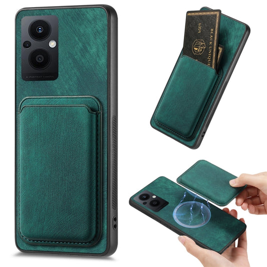 For OPPO Reno7 Z 5G/F21 Pro 5G Retro Leather Card Bag Magnetic Phone Case(Green) - OPPO Cases by PMC Jewellery | Online Shopping South Africa | PMC Jewellery | Buy Now Pay Later Mobicred