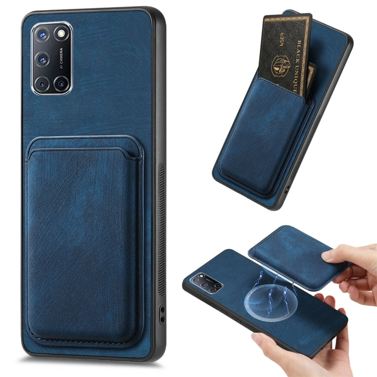 For OPPO A52 / A72/ A92 Retro Leather Card Bag Magnetic Phone Case(Blue) - OPPO Cases by PMC Jewellery | Online Shopping South Africa | PMC Jewellery | Buy Now Pay Later Mobicred