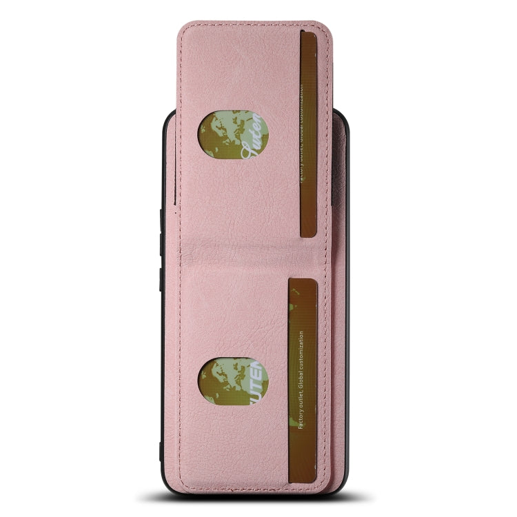 For Honor Magic6 Pro Suteni H03 Litchi Leather Card Bag Stand Back Phone Case(Pink) - Honor Cases by Suteni | Online Shopping South Africa | PMC Jewellery | Buy Now Pay Later Mobicred