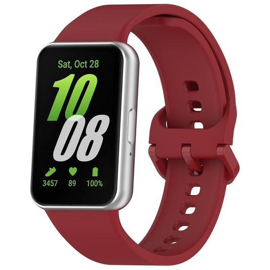 For Samsung Galaxy Fit 3 SM-R390 Solid Color Buckle Silicone Watch Band(Red) - Watch Bands by PMC Jewellery | Online Shopping South Africa | PMC Jewellery